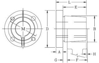 NEW 3/4 Bore Tapered L or H Bushing Maska  