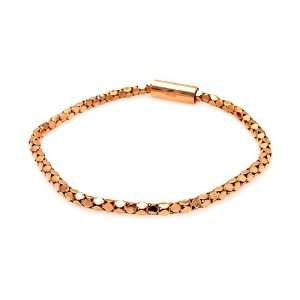   Rose Gold Plated Multi Circle Diamond Cut Bracelet 7.5 Inches Jewelry
