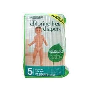  Diapers, Stage 5 (27+ lbs), Chlorine Free, 30 ct. Health 