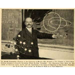  1923 Print Dr. Arnold Sommerfeld Munich Physicist Tutor 