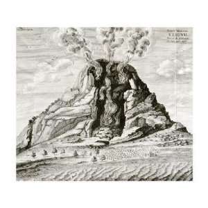  Athanasius Kircher   Engraving Of Vesuvius Erupting Giclee 