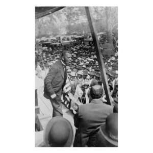 Booker T. Washington, Delivering Speech from a Stage Near New Orleans 