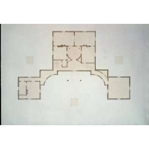   two advance wings,curved hyphens,Floor plan,1787 1832,Charles Bulfinch