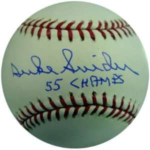 Duke Snider Signed Baseball   with 55 Champs Inscription