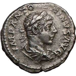  ELAGABALUS 220AD Jupiter Eagle Genuine Silver Roman Coin 