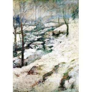  oil paintings   John Henry Twachtman   24 x 34 inches   Frozen Brook