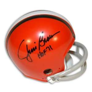 Jim Brown Autographed Mini Helmet   with HOF 71 Inscription 