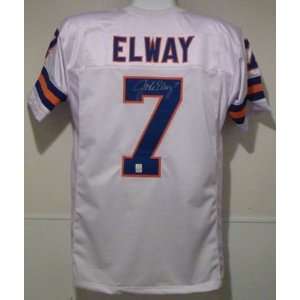  John Elway Autographed/Hand Signed Denver Broncos White 