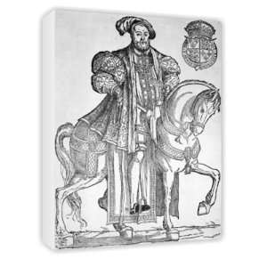  King Henry VIII on horseback (woodcut) by   Canvas 