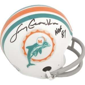 Larry Csonka Miami Dolphins Autographed Throwback Mini Helmet with HOF 