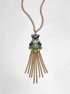 ABS by Allen Schwartz Jewelry   Stone Accented Tassel Pendant Necklace