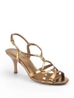 Elie Tahari   Pauline Metallic Sandals/Dark Gold