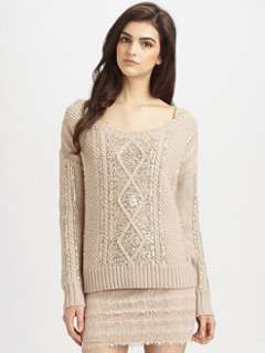 Haute Hippie   Embellished Aran Sweater