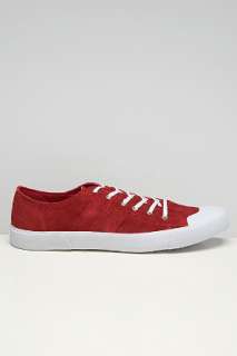 Double Identity Red Suede Sneakers for men  