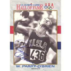  W. Parry OBrien Autographed U.S. Olympic Card Hall of 