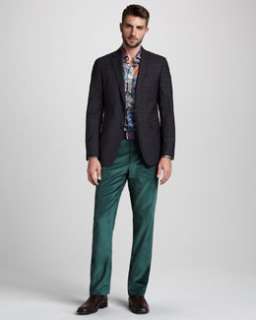 3QNE Etro Plaid Blazer, Paisley Print Shirt & Corduroy Trousers