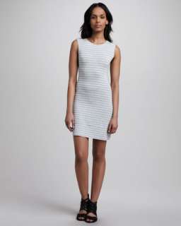 Jane Striped Jersey Dress, Gray/White