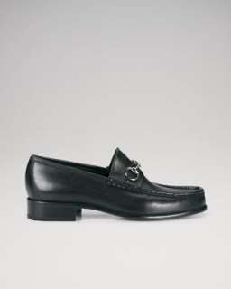 Black Stacked Heel Loafer  
