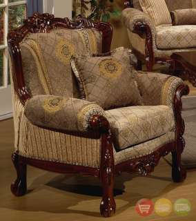 Formal Luxury Sofa Love Seat & Chair 3 Piece Set Traditional Style HD 