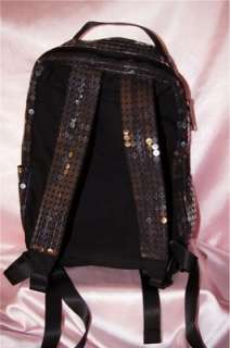 Victoria Secret PINK Black Sequin Fashion Show Backpack Tote Bling 