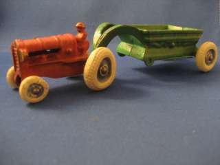 Farm Tractor & Grain Holder   Cast Iron Toy  