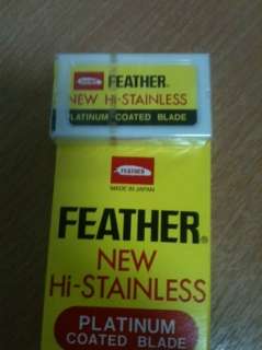200 FEATHER NEW Hi Stainless Double Edge Razor Blades Made In Japan 