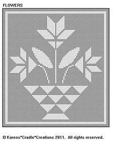 FLOWERS   Filet Crochet Pattern  