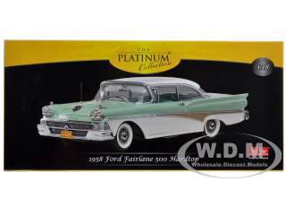 1958 FORD FAIRLANE 500 HARD TOP WHITE/SEASPRAY GREEN 1/18 BY SUNSTAR 