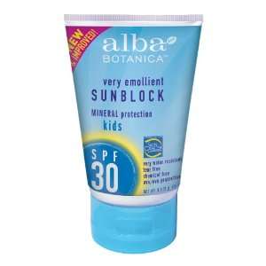  Alba Botanica SunBlock, Mineral protection, Kids SPF 30, 4 