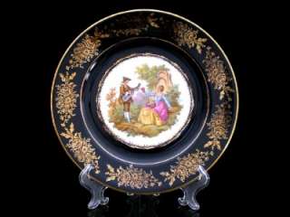 Limoges Castel France 22K Gold Porcelain Portrait Plate