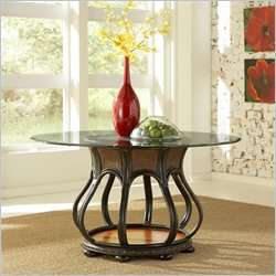Powell Furniture Turtle Bay Round Base Pedestal Dining Table 