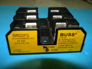 Bussman BM6033PQ Fuse Block 30amp 3 pole  