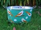 Retro Aqua Birdseed Kitchen Bucket Tub Alexander Henry