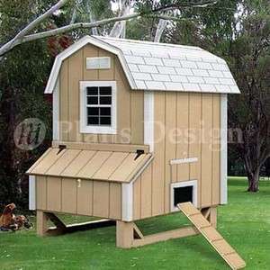 x5 Backyard Gambrel / Barn Style Hen Coop Plans, 90405B ( Free 