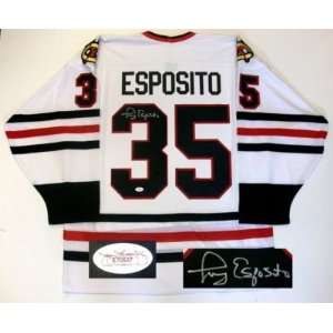 Tony Esposito Signed Chicago Blackhawks Rbk Jersey Jsa