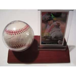 Travis Hafner Cleveland Indians Signed Autographed Baseball & Wood 
