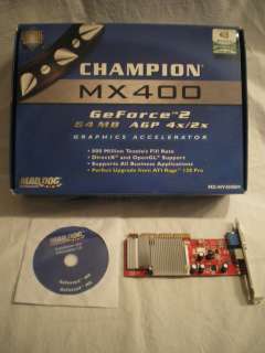   Champion MX 400 GeForce 2 64 MB AGP 4x/2x Graphics Accelerator Card