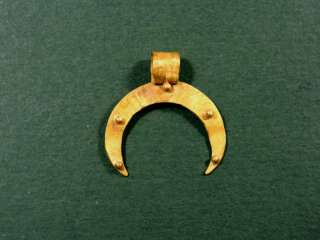 GOLD CRESCENT PENDANT,GRK,ROMAN 200BC_100AD,  