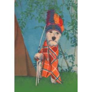  Indian Dog 12x18 Giclee on canvas