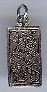 VINTAGE STERLING SILVER HAPPY BIRTHDAY CHARM OPENS TO ENAMEL CAKE WITH 