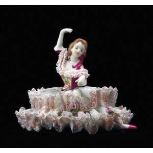  German Dresden Lace Porcelain Figurine