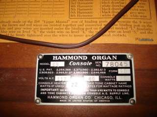 Hammond C 3 C3 Organ with 145 Leslie Speaker w/ Free B 3 Owners Manual 