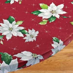  Poinsettia Elasticized Tablecover Oval/Oblong