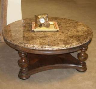   Round Marble Top Cocktail Table Thomasville Furniture Hills of Tuscany