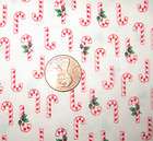 Yd + Christmas Candy Cane Holiday Print Cotton Fabric Quilting 