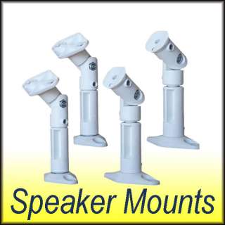   White Wall Ceiling Speaker Mounts HOME THEATER SURROUND SATELLITE bs7