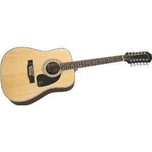  Epiphone Dr 212 12 String Acoustic Guitar Natural Chrome 