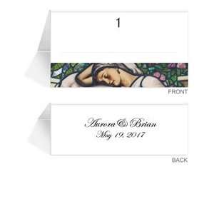  210 Personalized Place Cards   Stained Glass Maiden 