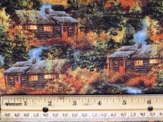 New Lake House Collection Fall Trees Leaves Woods Cabin Lodge Fabric 