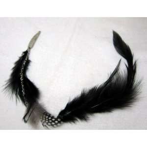  Black and Guinea Feather Hair Extension 